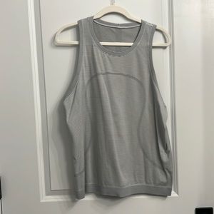 White with Navy Blue Stripes Lululemon Tank